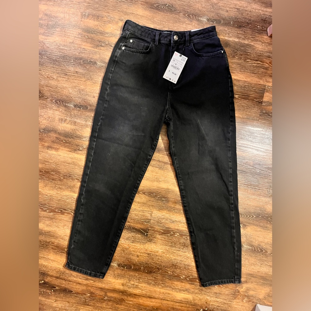 NWT Zara Mom Fit Black Pants, Women’s Size 6 - Picture 2 of 7